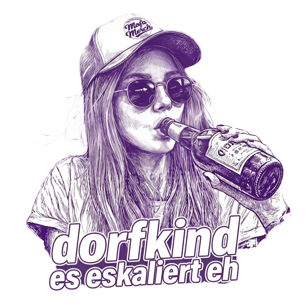 Mädels Hoodie Softstyle®. Dorfkind – es eskaliert eh.