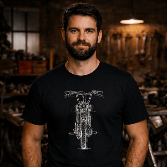 T-Shirt. Frontskizze Puch.