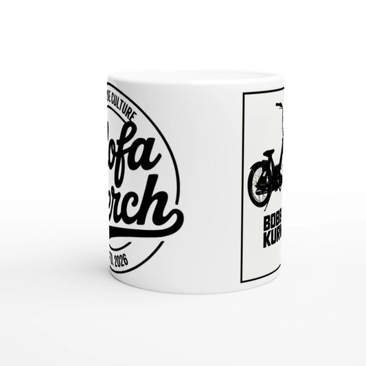 Tasse Weiß. Bobber Kurwa.