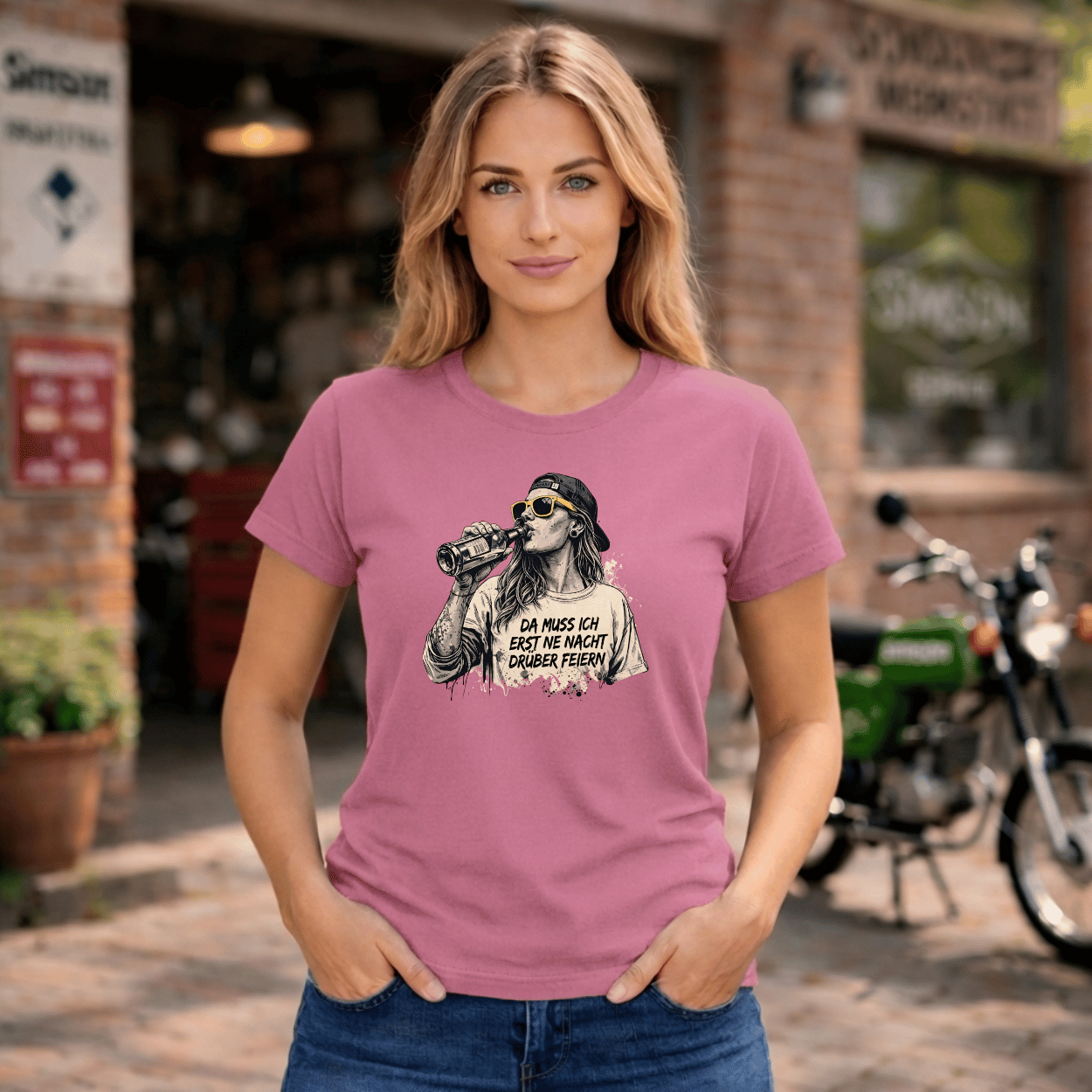 Mädels T-Shirt. Da muss ich erst ne Nacht drüber feiern.