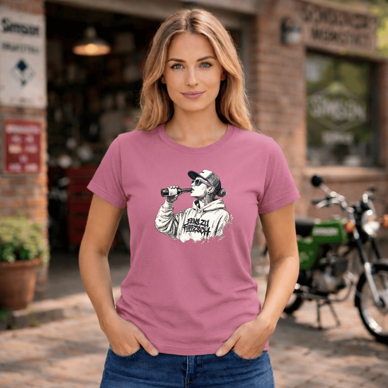 Mädels T-Shirt. Benzin im Blut.