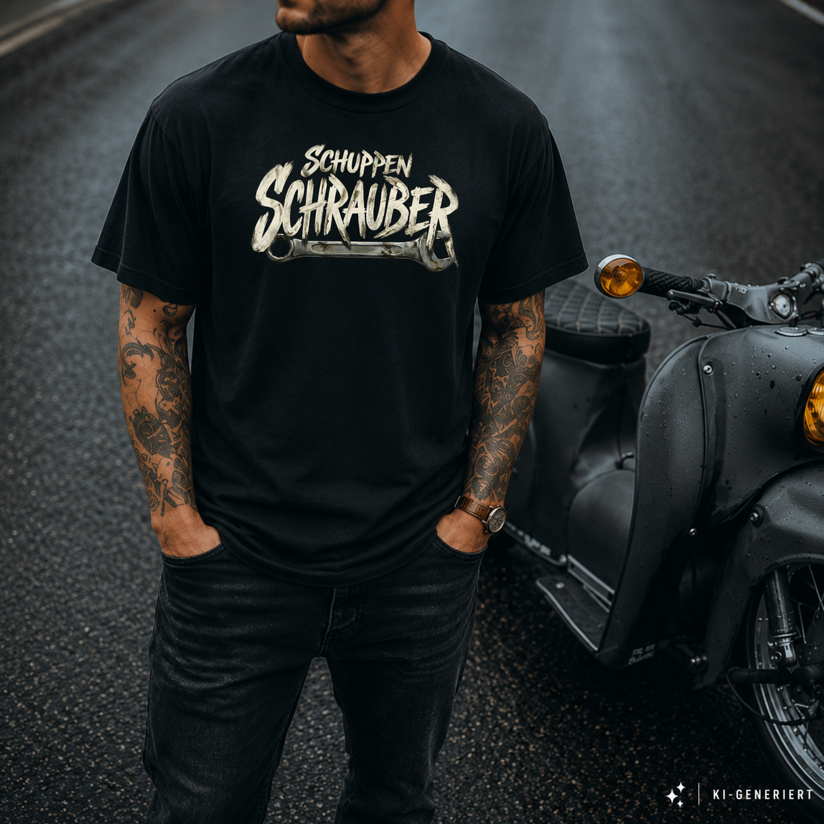 T-Shirt. Schuppen Schrauber.