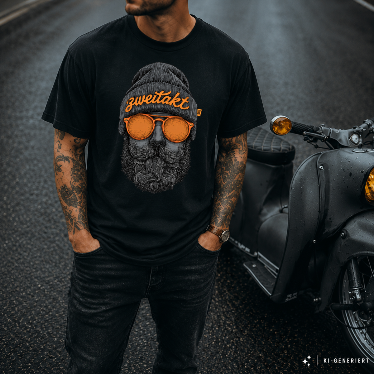T-Shirt. Zweitakt Nomaden – Der Vagabund.