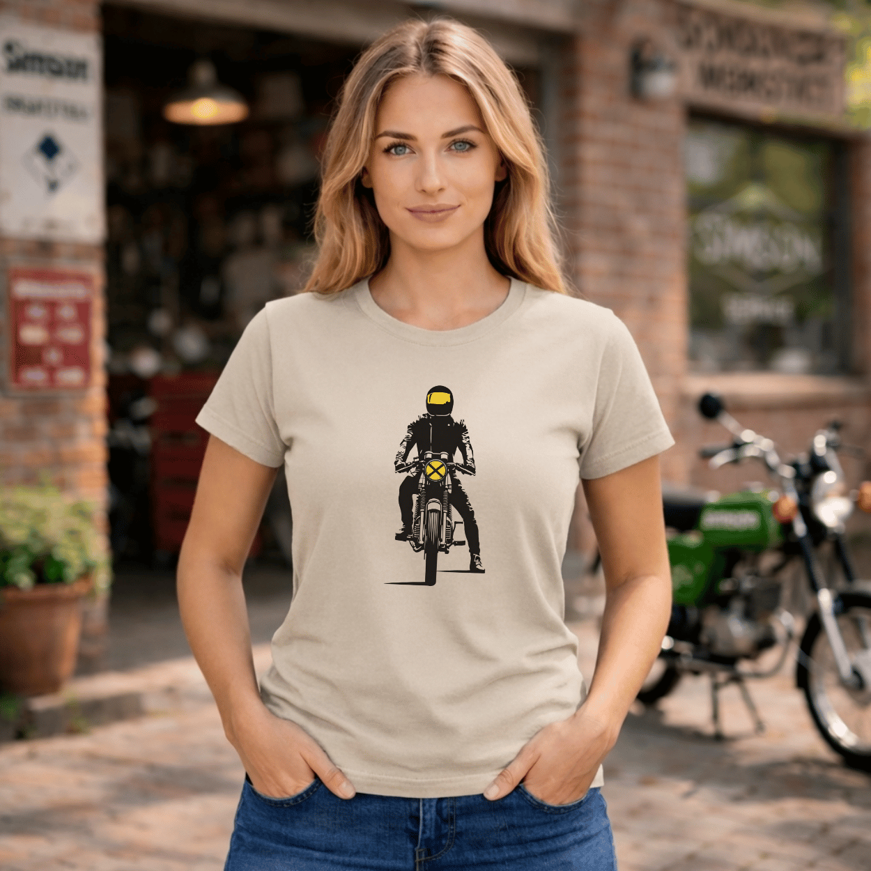 Mädels T-Shirt. Fokus auf die Straße.