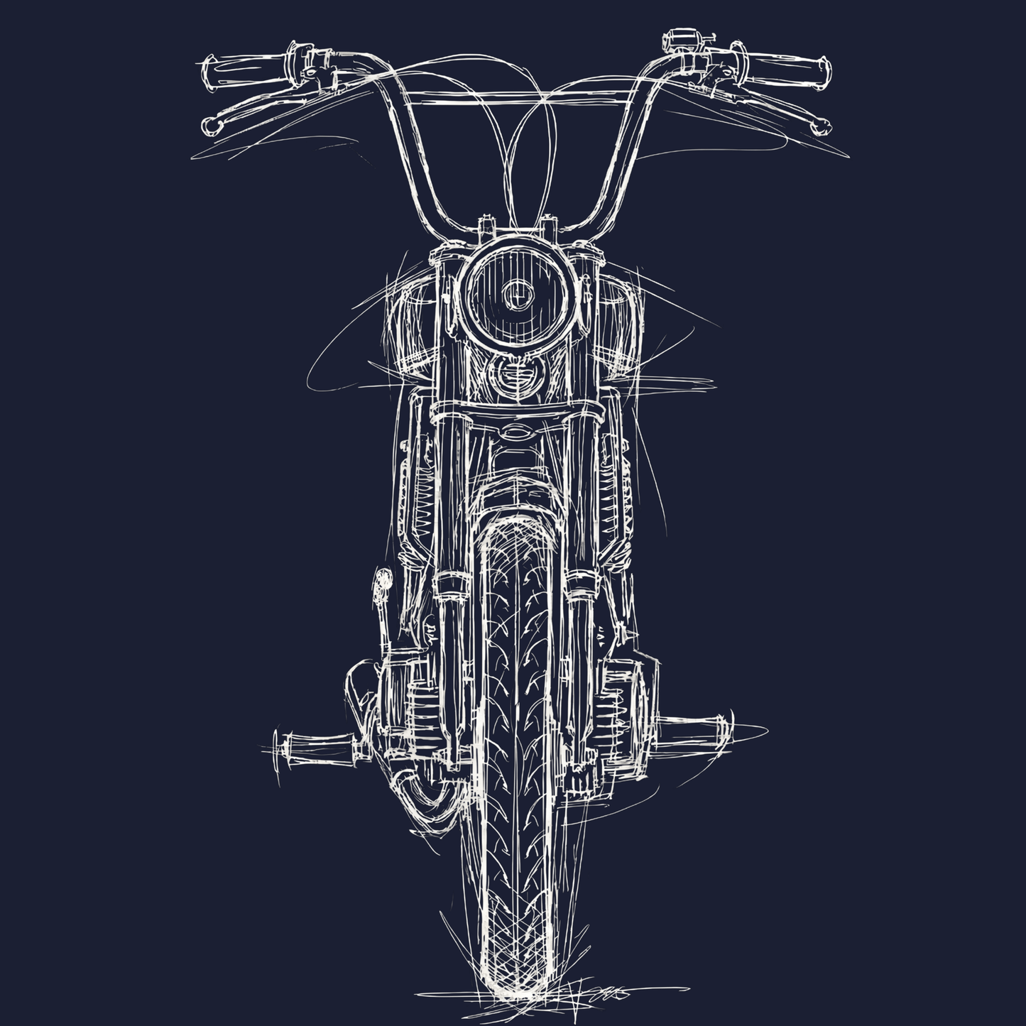 T-Shirt. Frontskizze Puch.