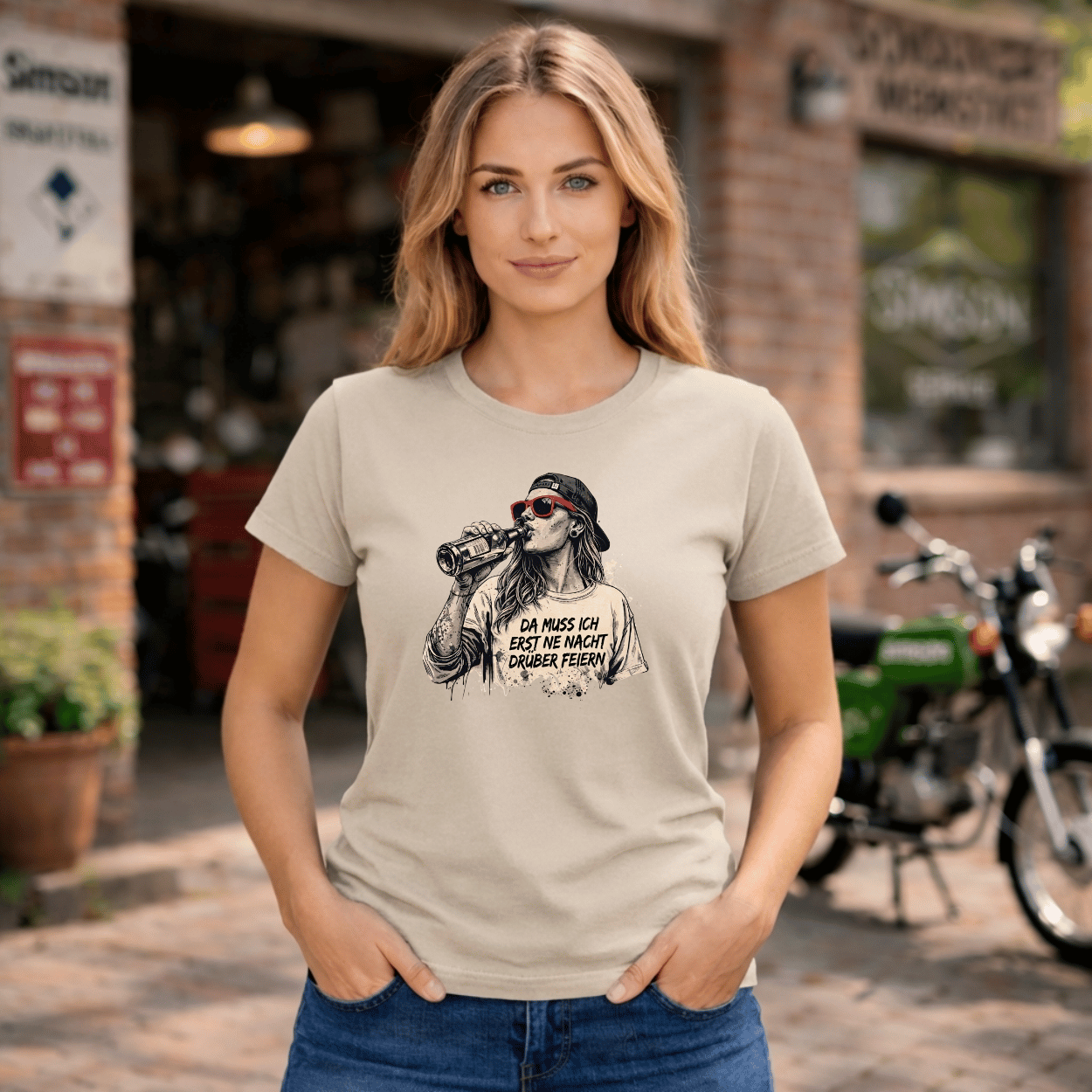 Mädels T-Shirt. Da muss ich erst ne Nacht drüber feiern.