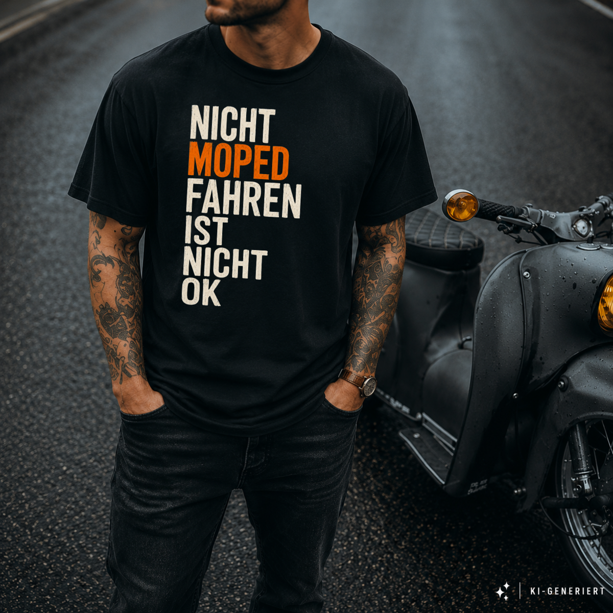 T-Shirt. Nicht OK. / Rechtsbündig