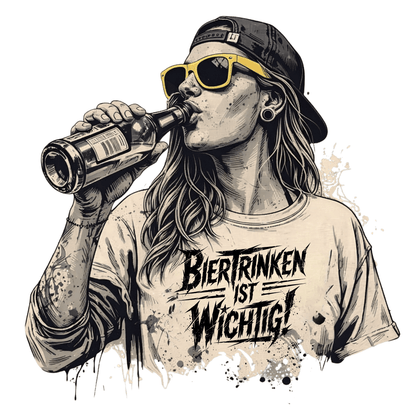 Mädels Hoodie Softstyle®. Biertrinken ist wichtig!
