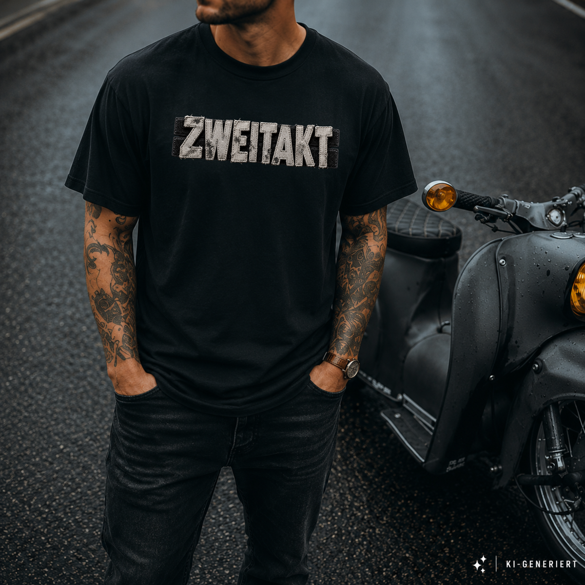 T-Shirt. Zweitakt Patch.
