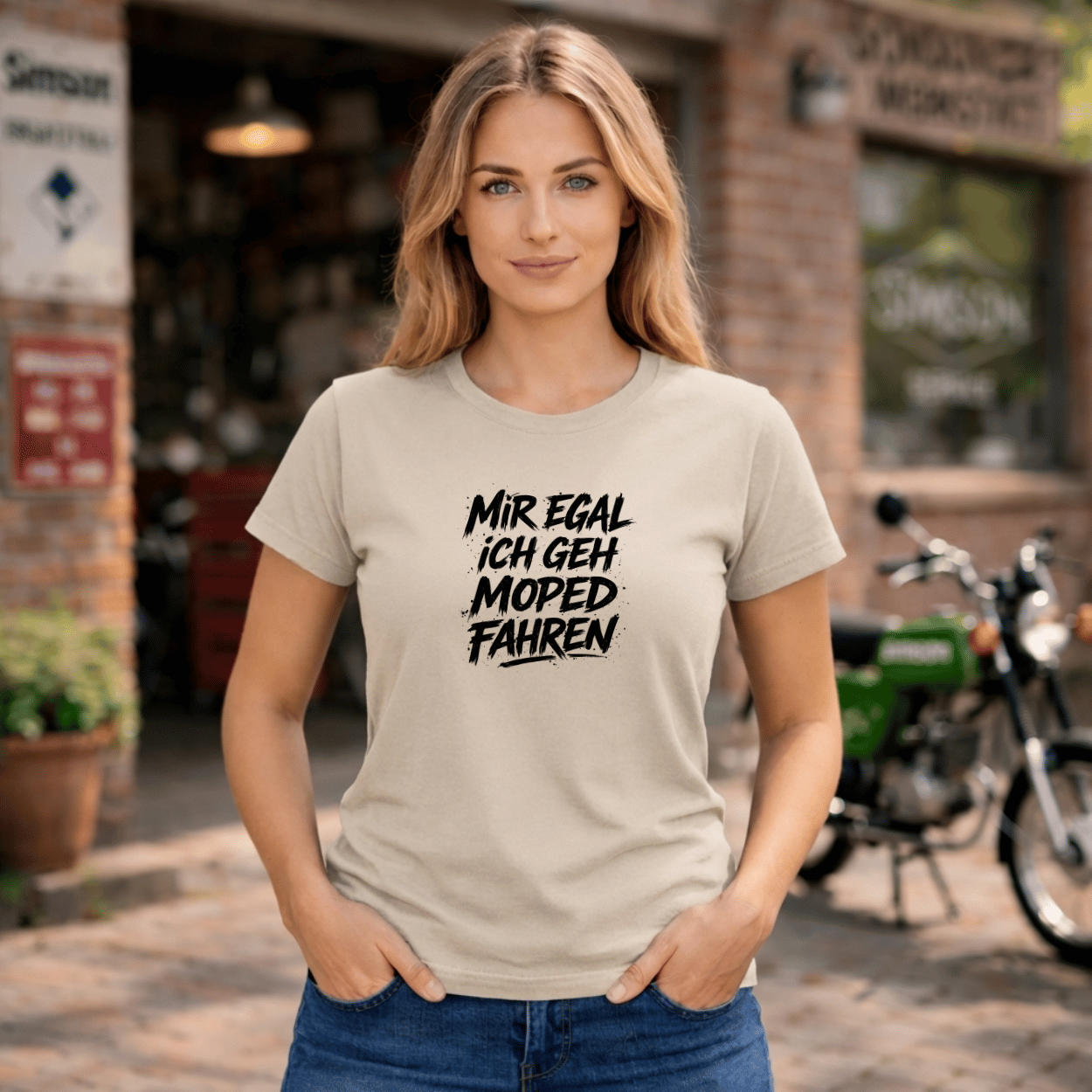 Mädels T-Shirt. Mir egal.