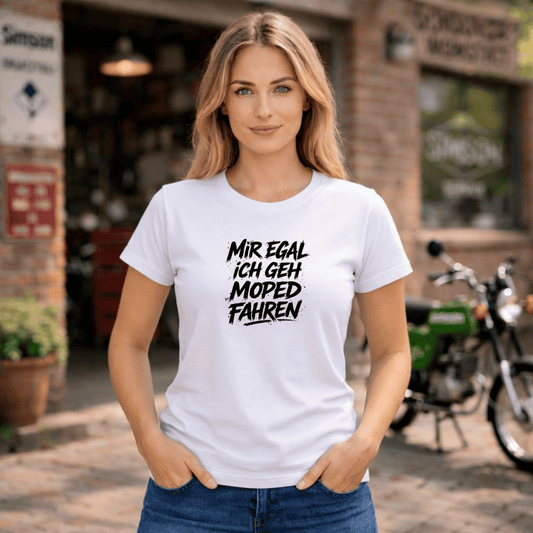 Mädels T-Shirt. Mir egal.