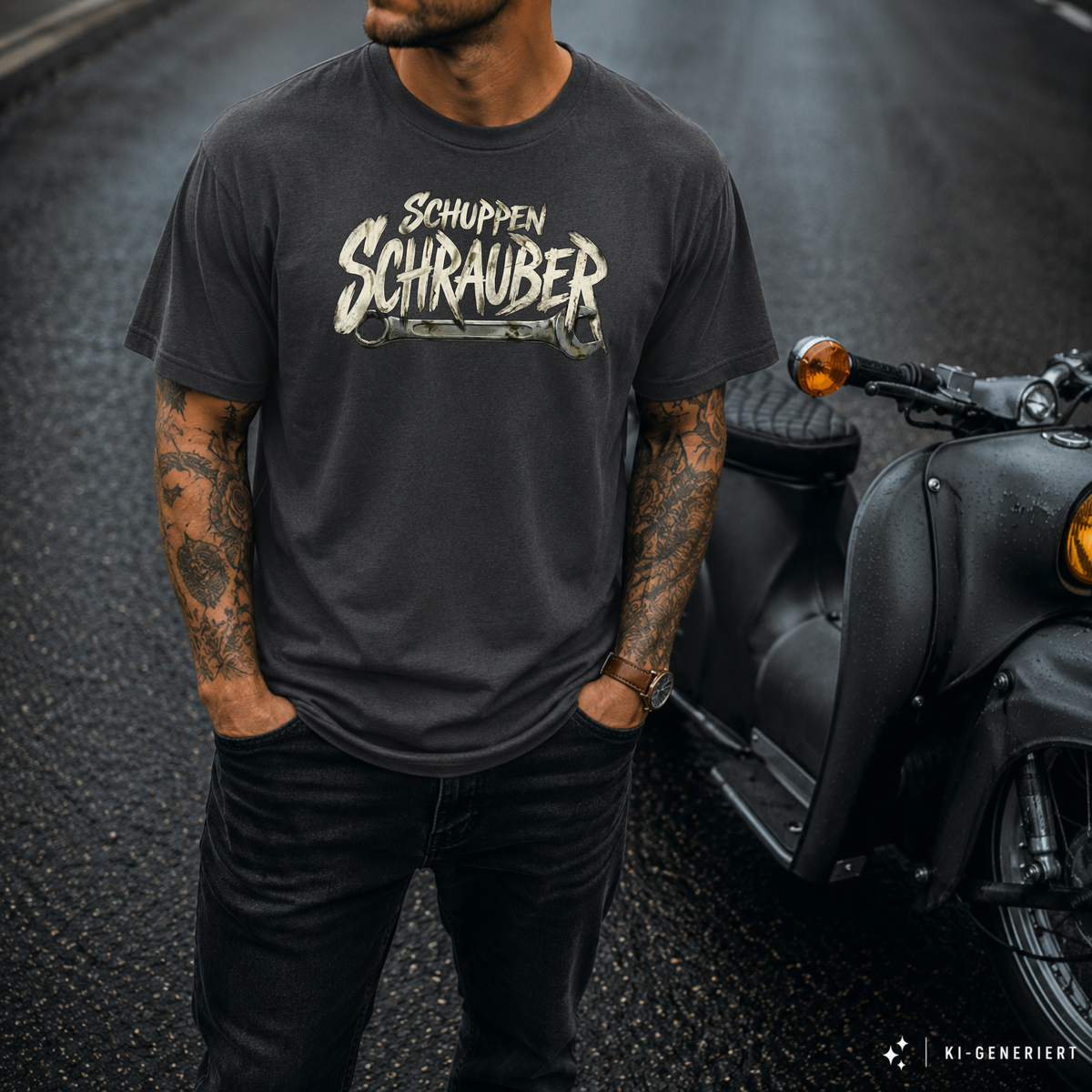 T-Shirt. Schuppen Schrauber.
