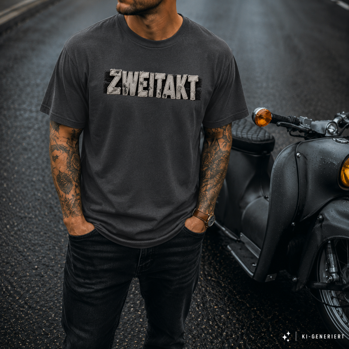 T-Shirt. Zweitakt Patch.