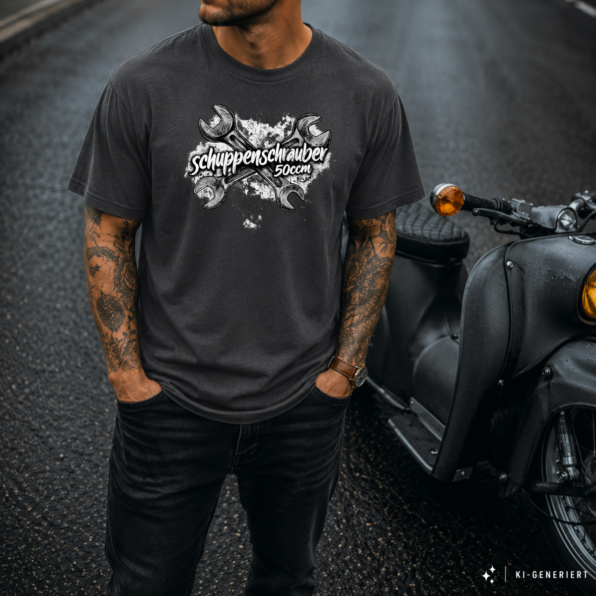 T-Shirt. Schuppenschrauber 50ccm.