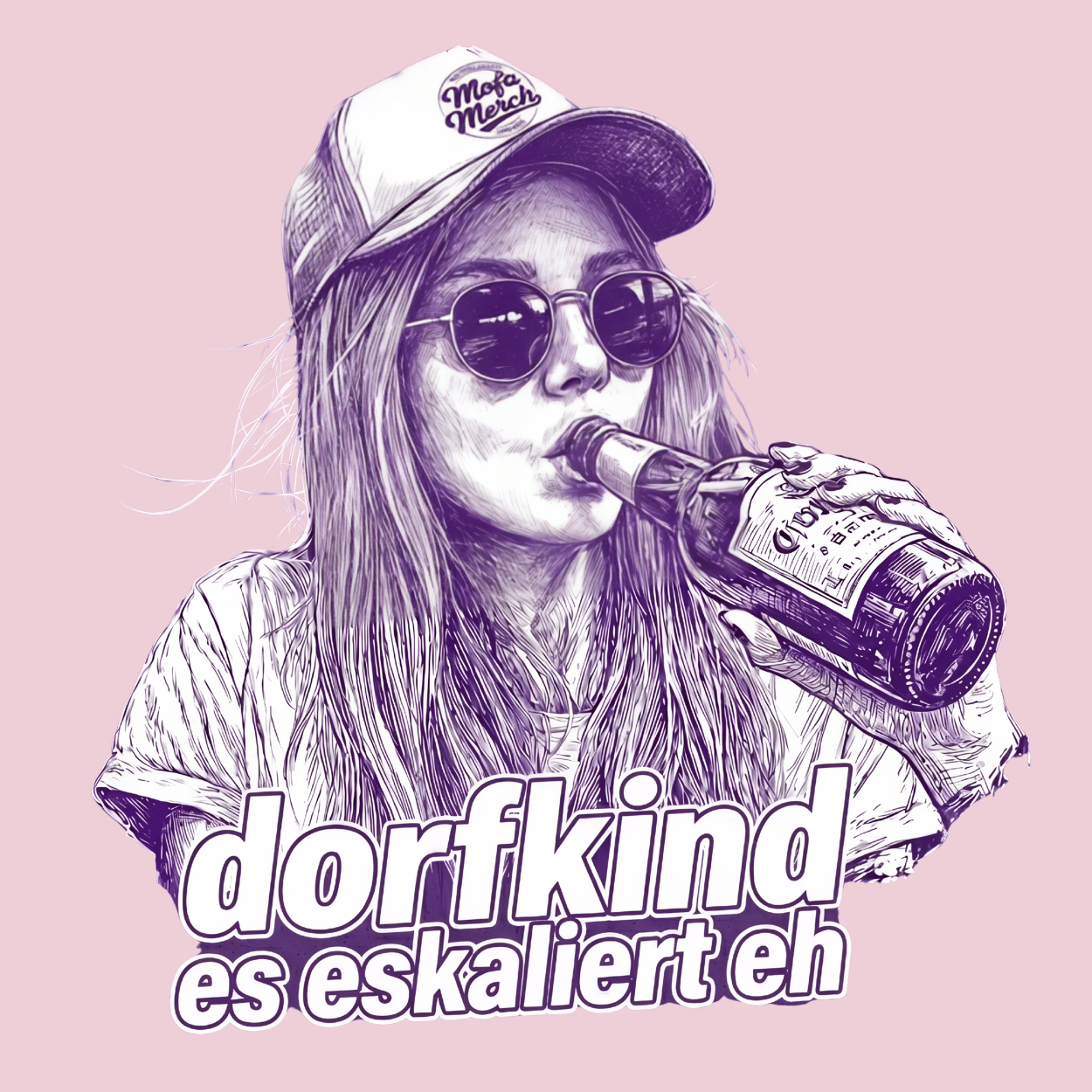 Mädels Hoodie Softstyle®. Dorfkind – es eskaliert eh.
