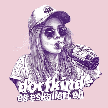 Mädels Hoodie Softstyle®. Dorfkind – es eskaliert eh.