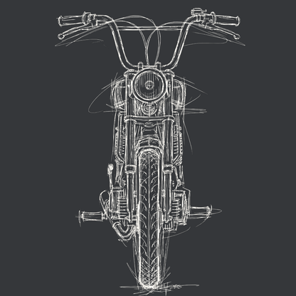 T-Shirt. Frontskizze Puch.