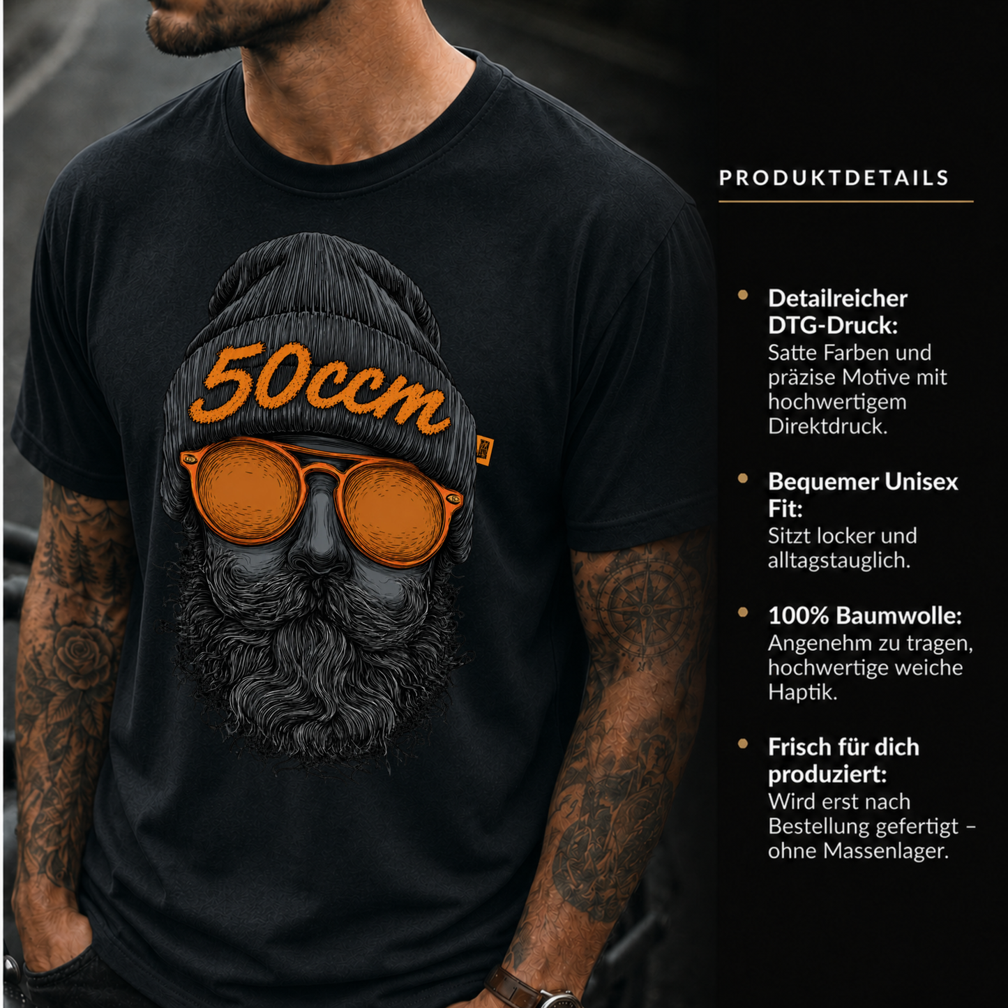 T-Shirt. Zweitakt Nomaden – Der Vagabund 50ccm.