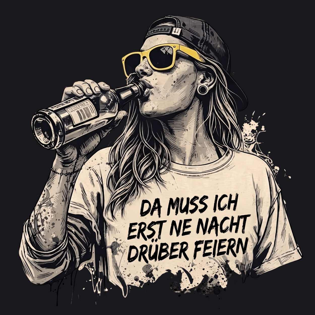 Mädels T-Shirt. Da muss ich erst ne Nacht drüber feiern.