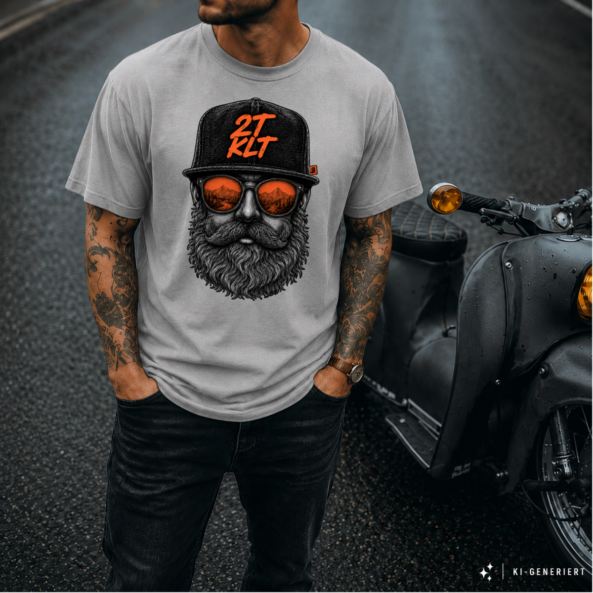 T-Shirt. Zweitakt Nomaden – Der Hipster.