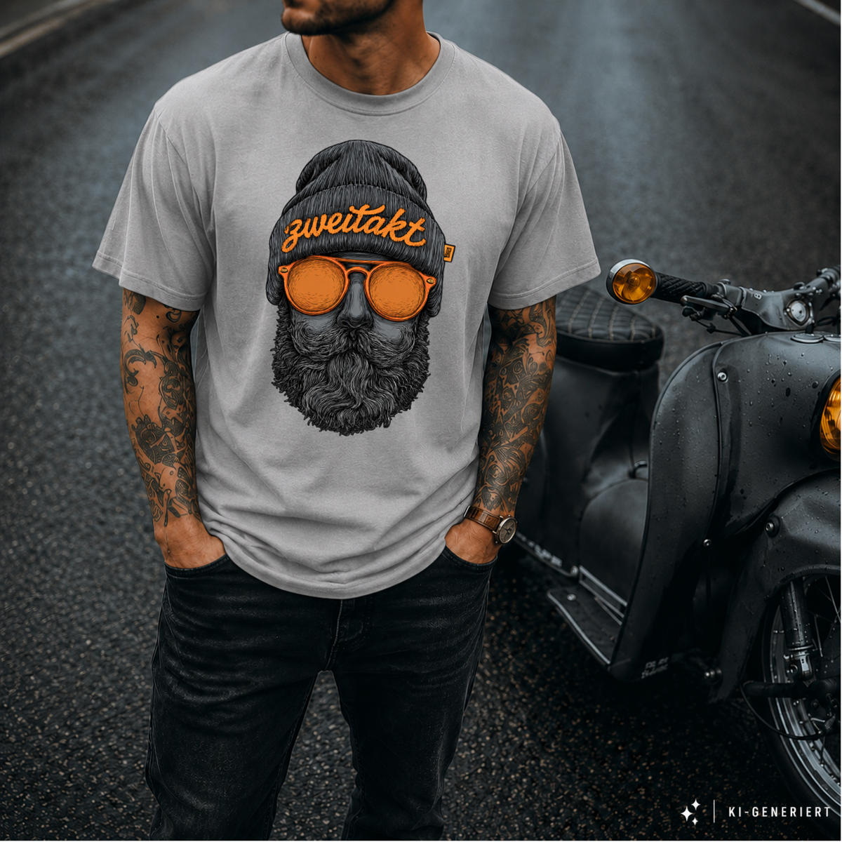 T-Shirt. Zweitakt Nomaden – Der Vagabund.