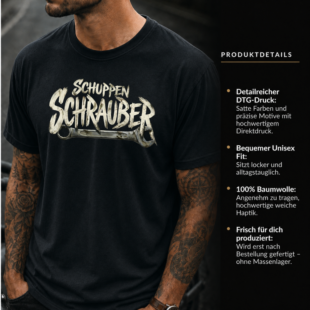 T-Shirt. Schuppen Schrauber.