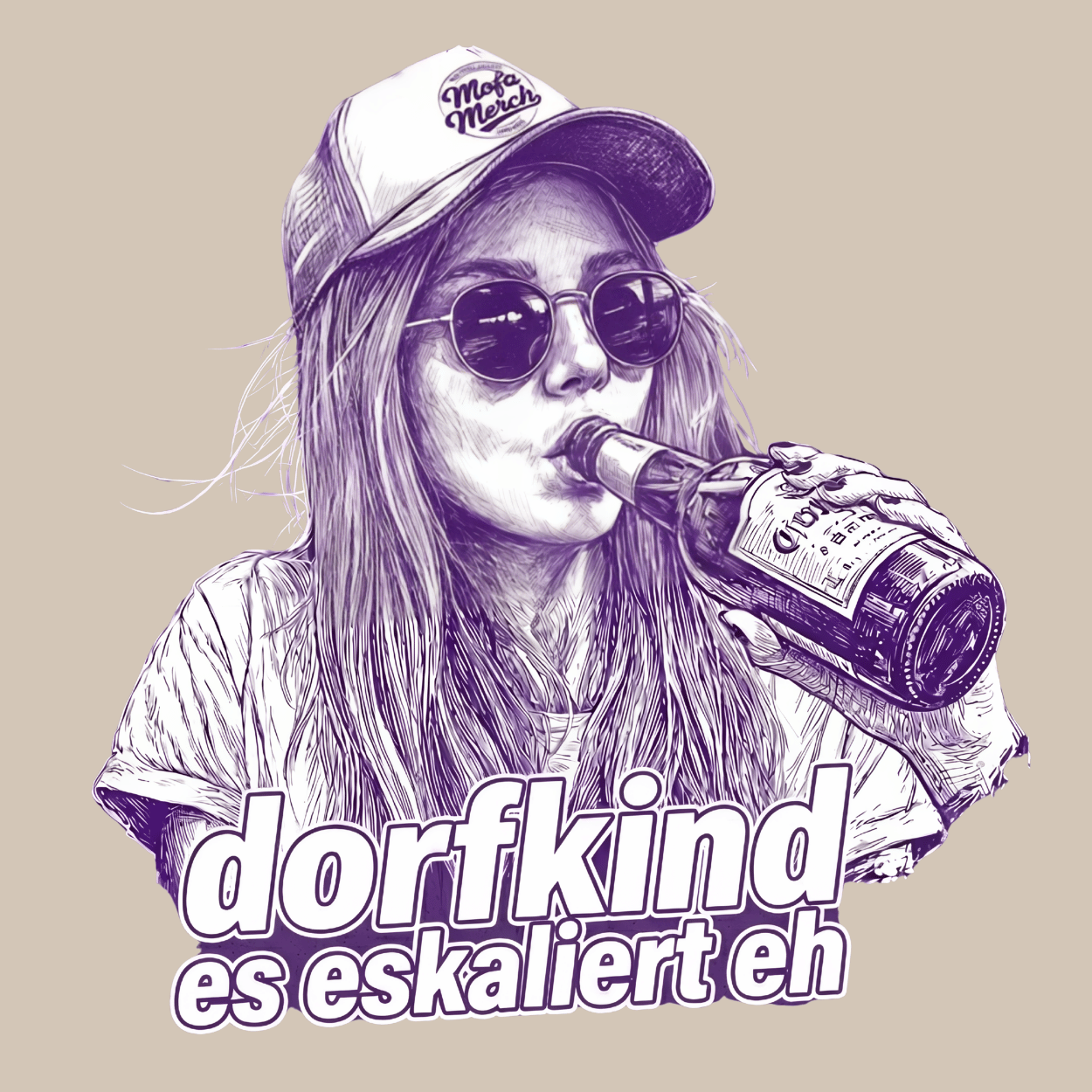 Mädels Hoodie Softstyle®. Dorfkind – es eskaliert eh.
