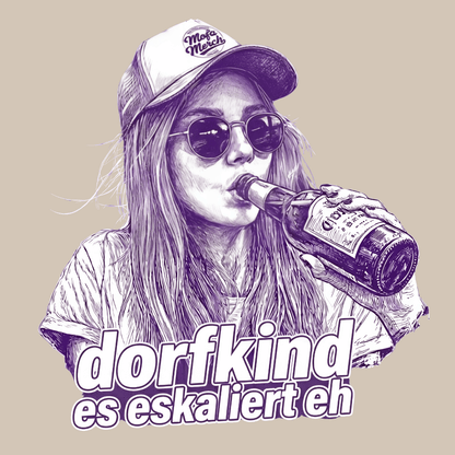 Mädels Hoodie Softstyle®. Dorfkind – es eskaliert eh.