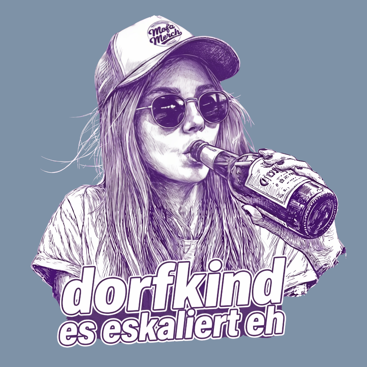 Mädels Hoodie Softstyle®. Dorfkind – es eskaliert eh.