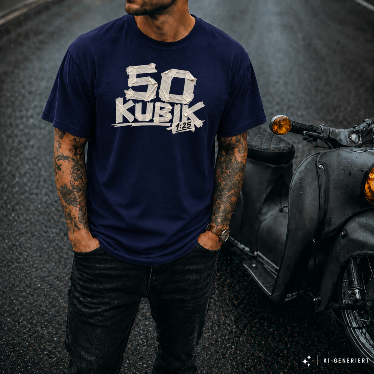 T-Shirt. 50 Kubik Klebeband 1:25.