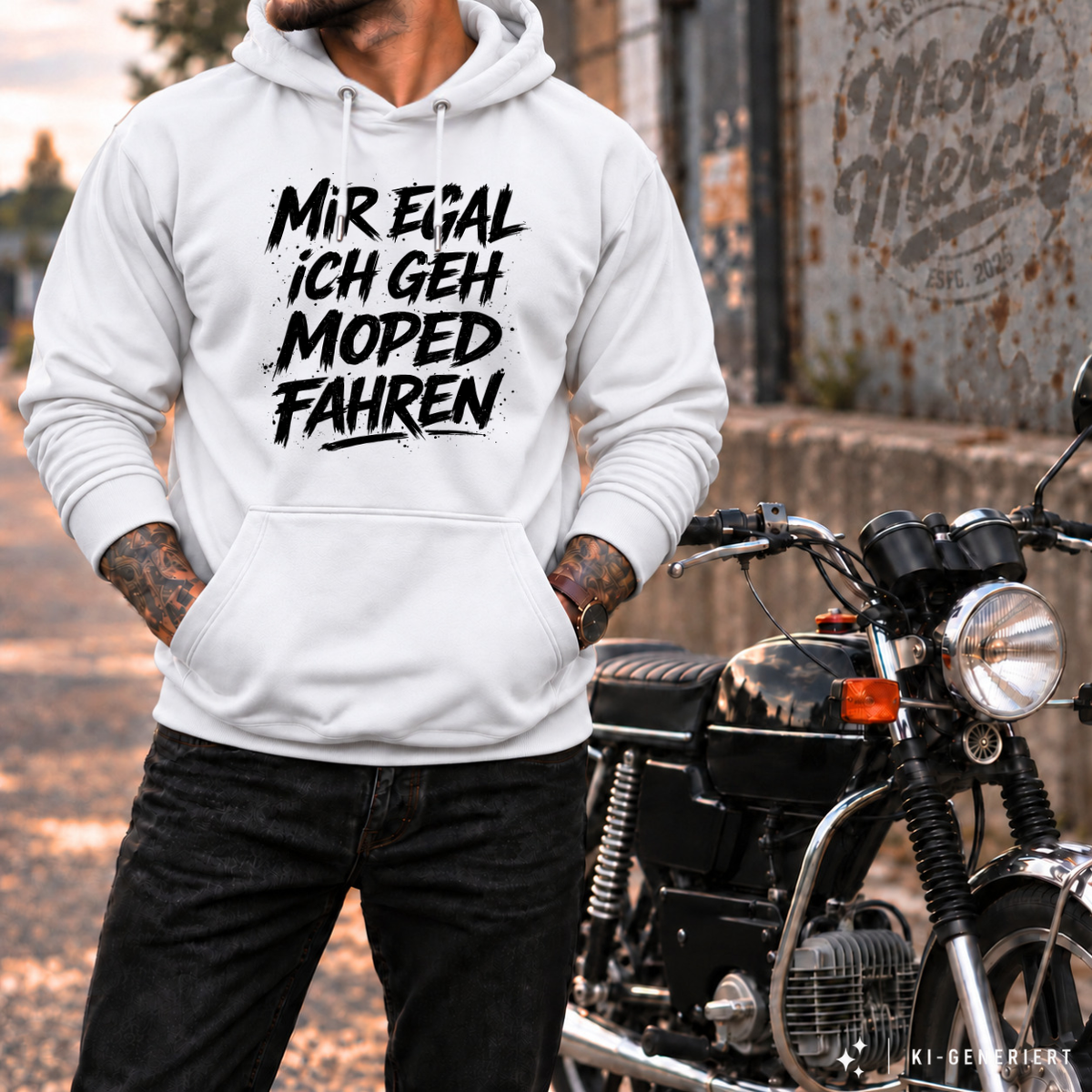 Hoodie Softstyle®. Mir egal, ich geh Moped fahren.