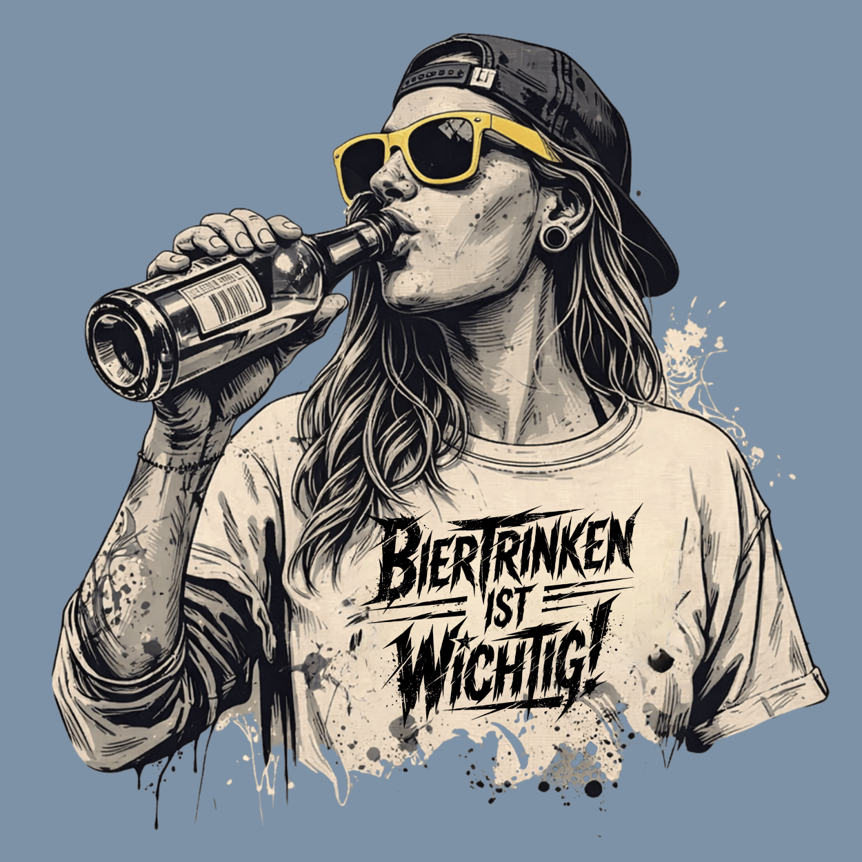 Mädels Hoodie Softstyle®. Biertrinken ist wichtig!