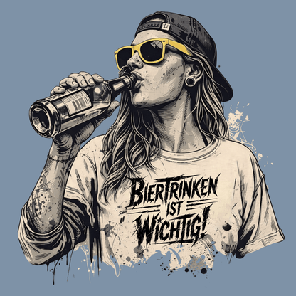 Mädels Hoodie Softstyle®. Biertrinken ist wichtig!