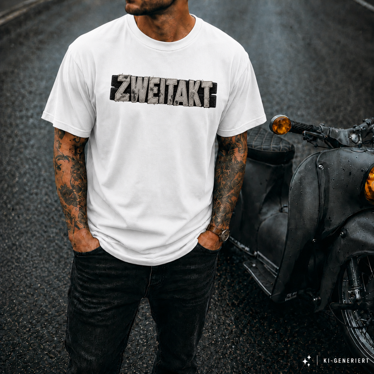 T-Shirt. Zweitakt Patch.
