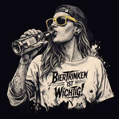 Mädels Hoodie Softstyle®. Biertrinken ist wichtig!