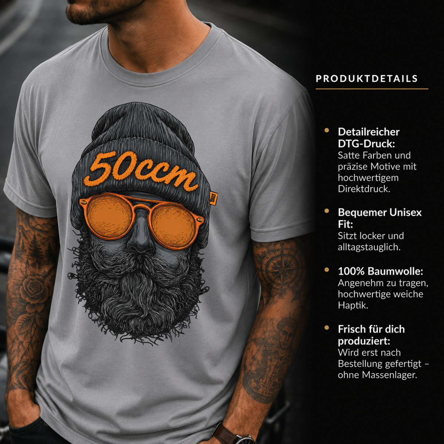 T-Shirt. Zweitakt Nomaden – Der Vagabund 50ccm.