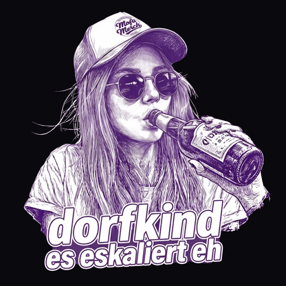 Mädels Hoodie Softstyle®. Dorfkind – es eskaliert eh.