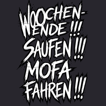 Hoodie Softstyle®. Wochenende. Saufen. Mofa fahren.