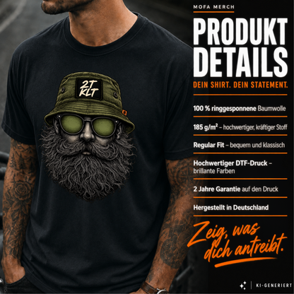 T-Shirt. Zweitakt Nomaden – Der Angler.