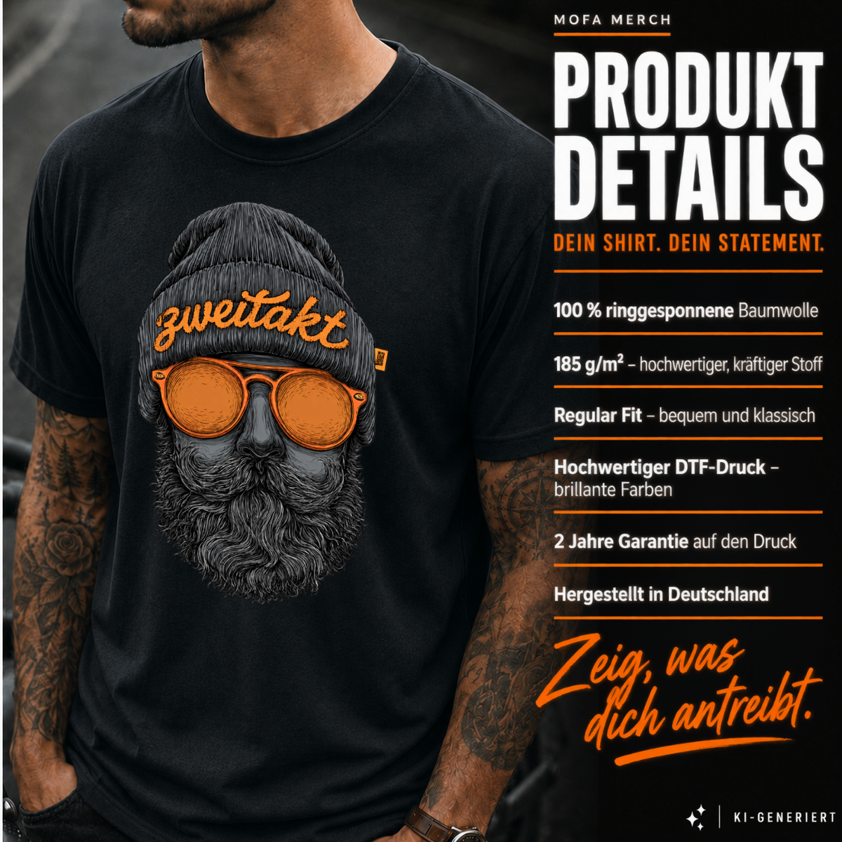 T-Shirt. Zweitakt Nomaden – Der Vagabund.