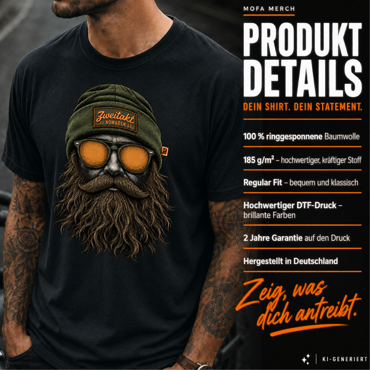 T-Shirt. Zweitakt Nomaden – Der Jäger.