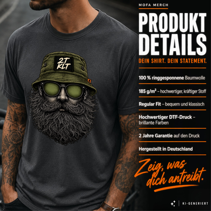 T-Shirt. Zweitakt Nomaden – Der Angler.