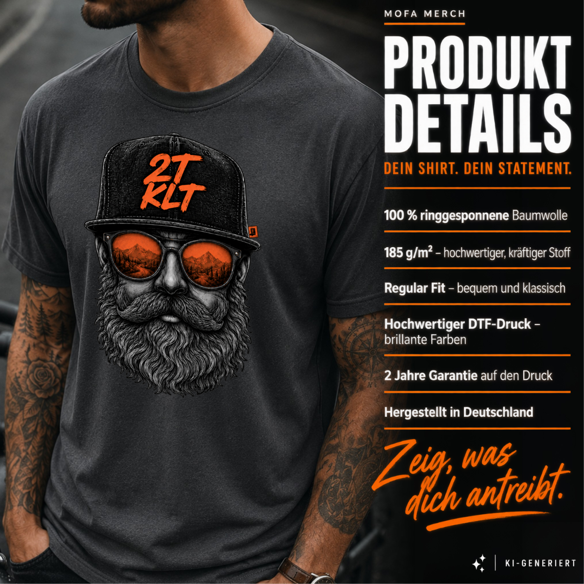 T-Shirt. Zweitakt Nomaden – Der Hipster.