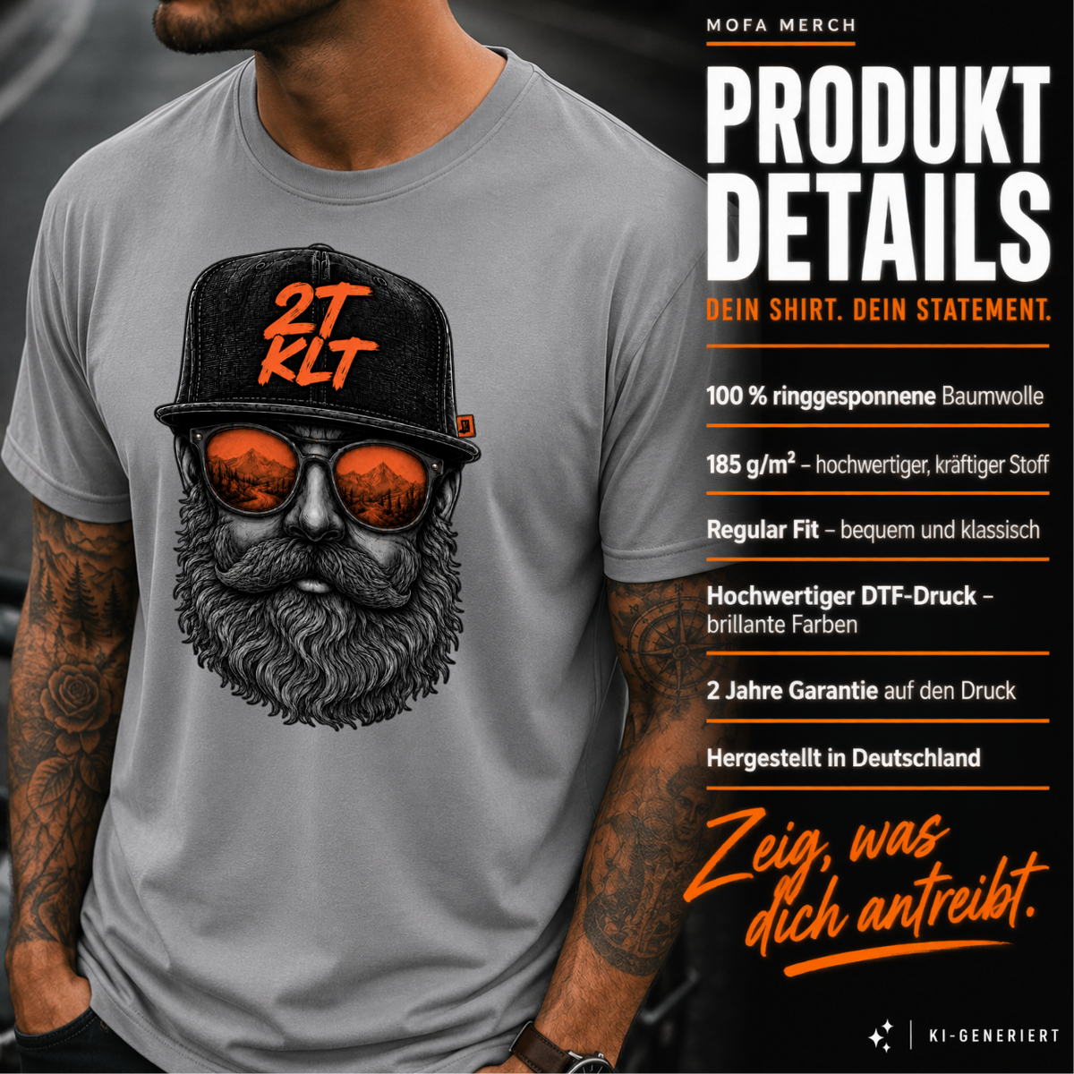 T-Shirt. Zweitakt Nomaden – Der Hipster.