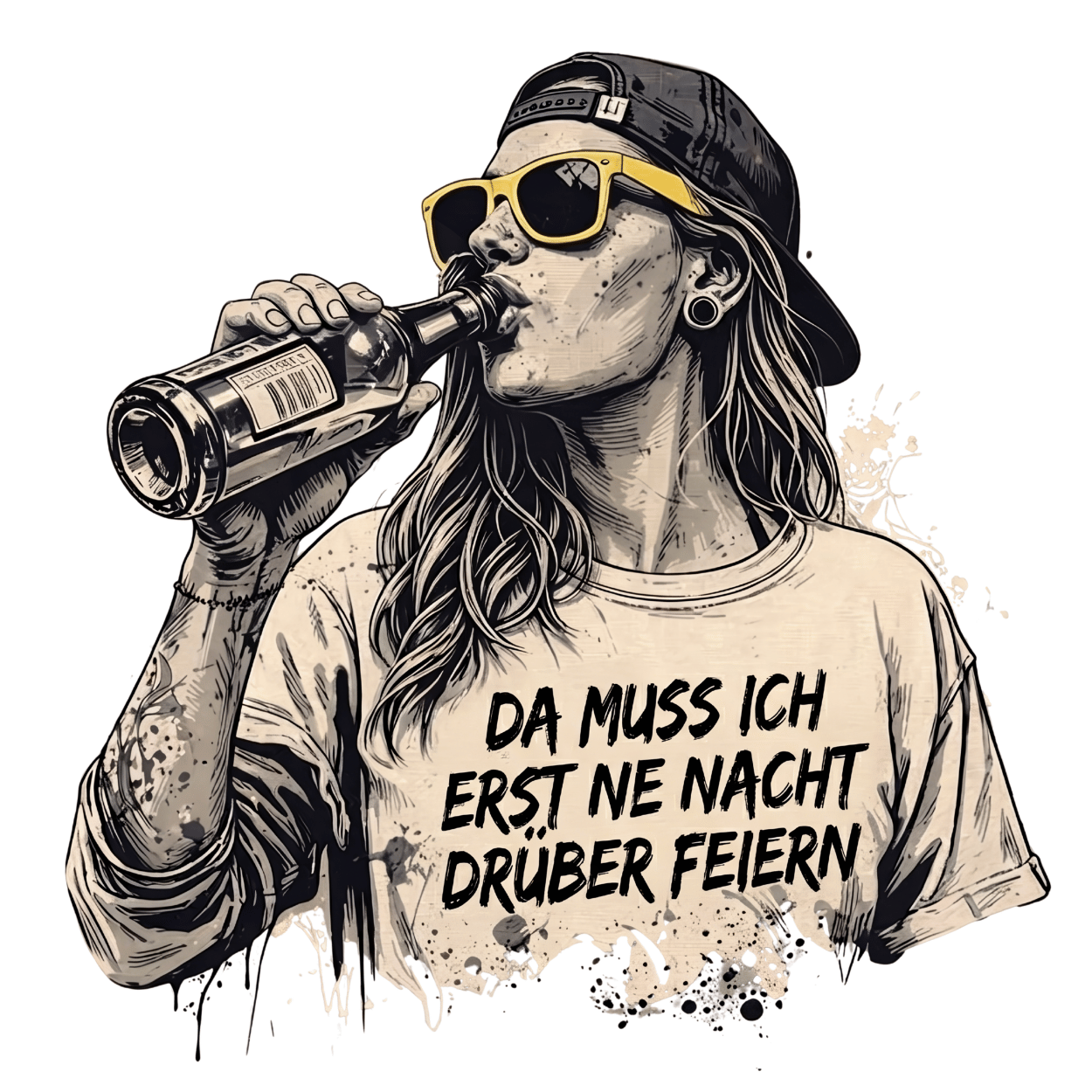Mädels T-Shirt. Da muss ich erst ne Nacht drüber feiern.