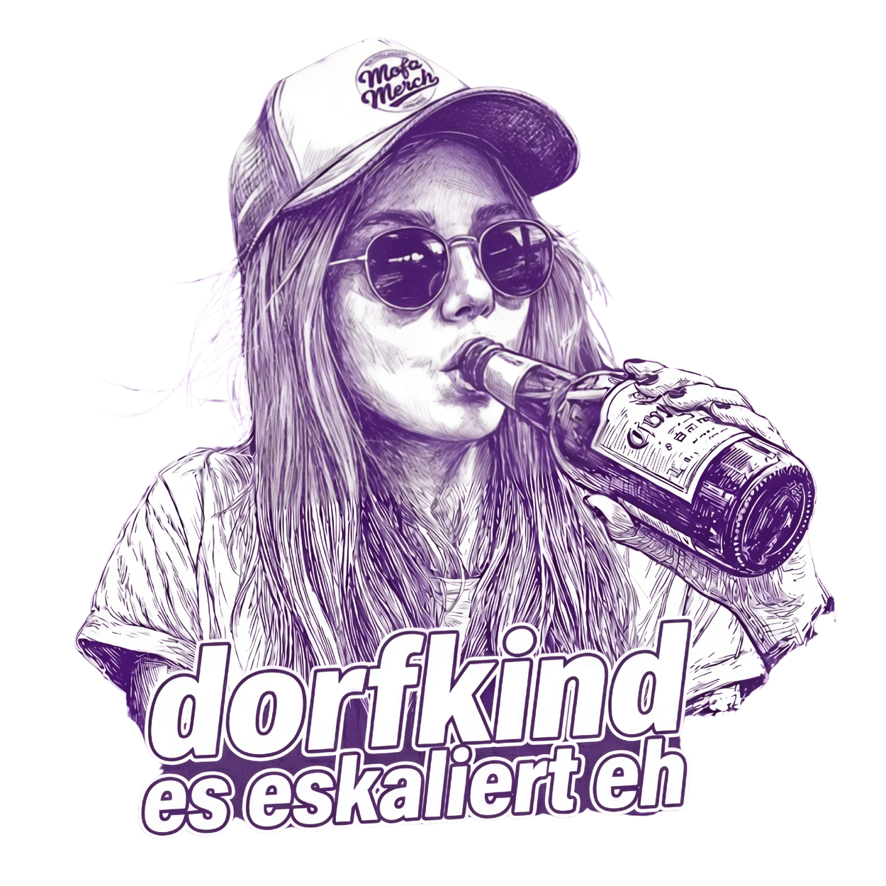 Mädels T-Shirt. Dorfkind – es eskalierte eh.