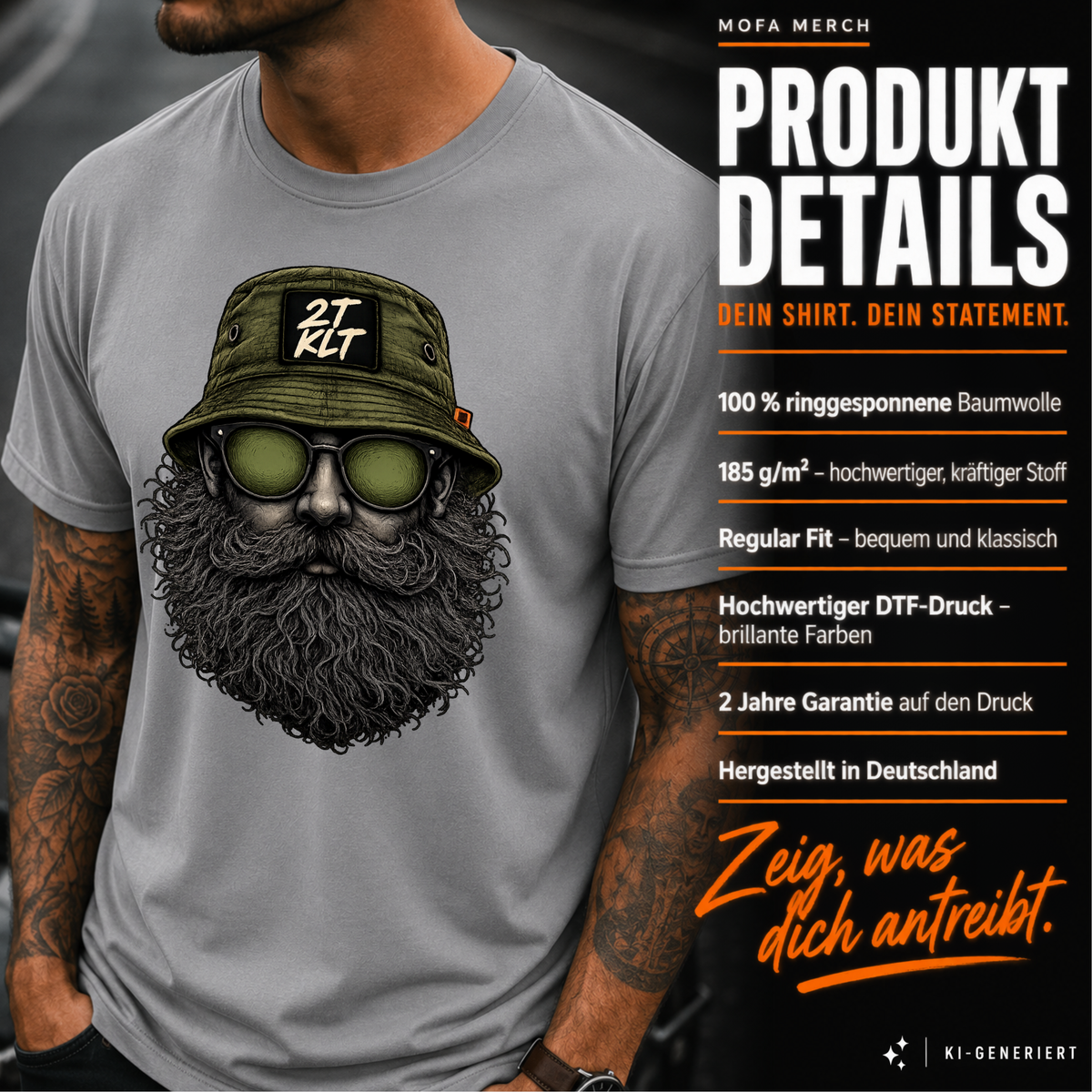 T-Shirt. Zweitakt Nomaden – Der Angler.