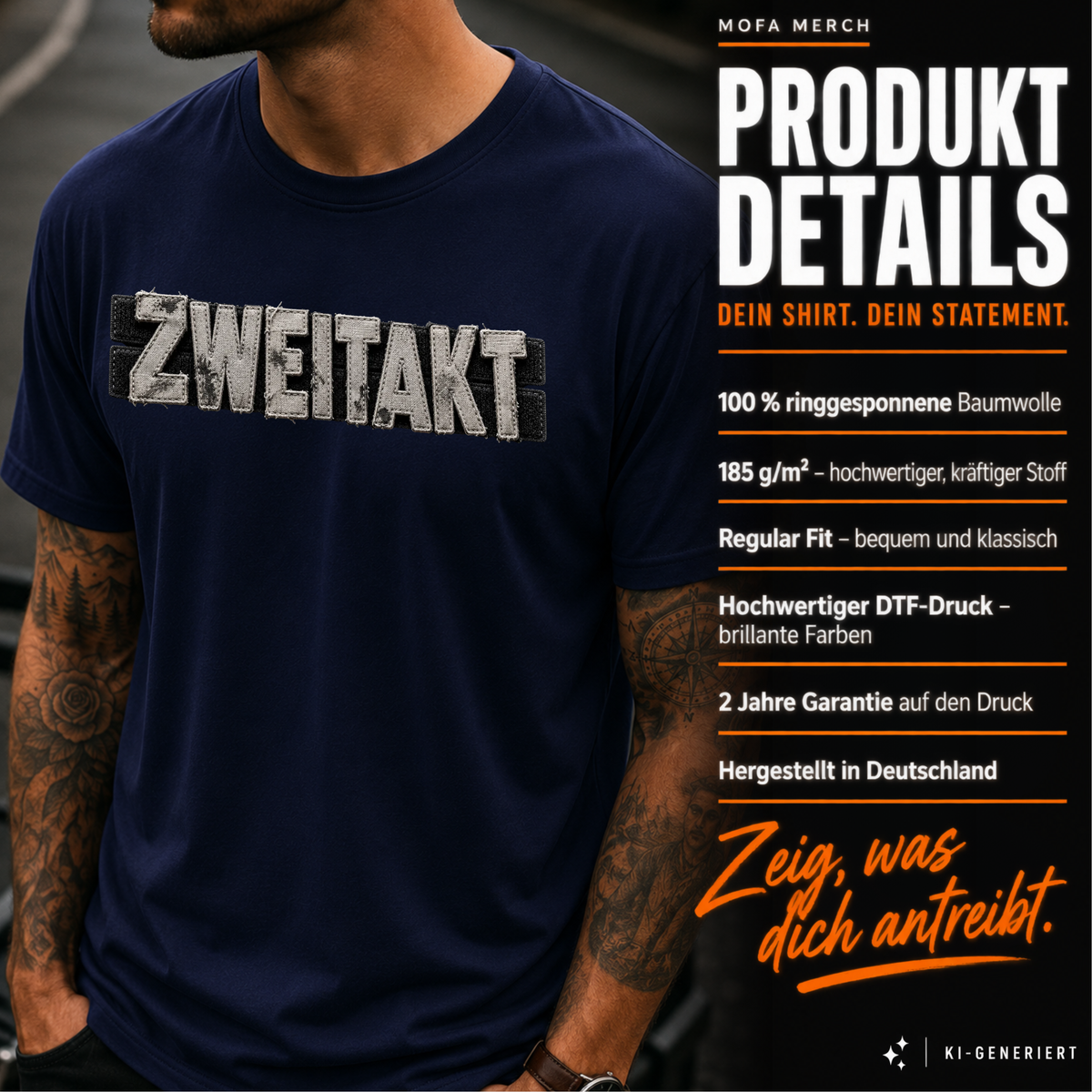 T-Shirt. Zweitakt Patch.
