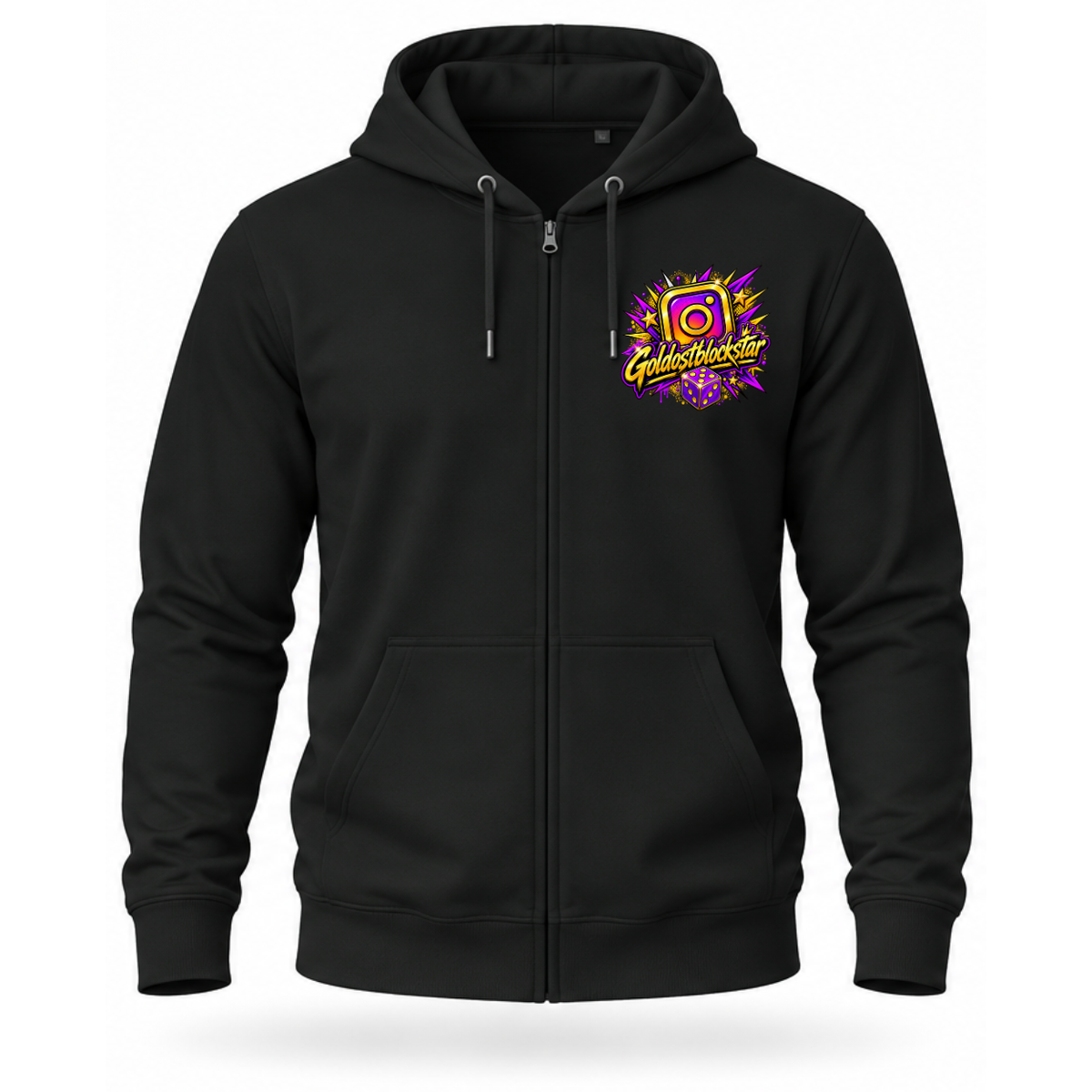 Zip Hoodie Softstyle®. Goldostblockstar / Beidseitig