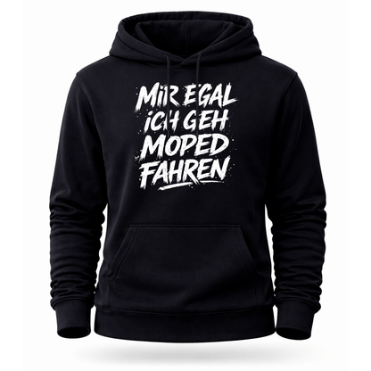 Mädels Hoodie Softstyle®. Mir egal, ich geh Moped fahren.